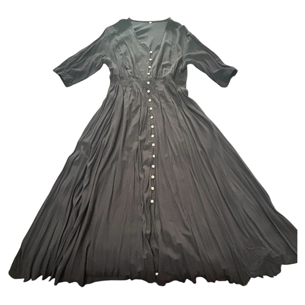 Black V-Neck Maxi Dress NWOT